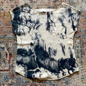 Kiara navy and white tie dye top